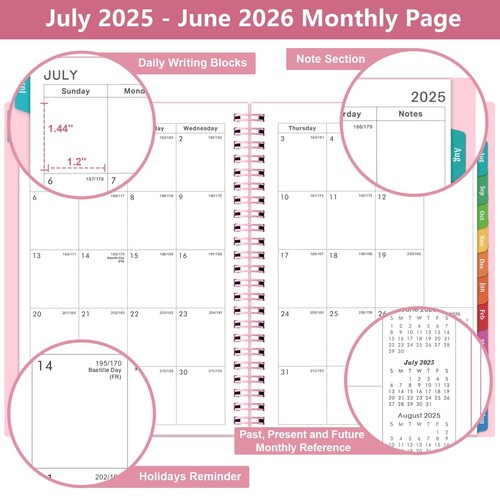 Planner 2025-2026, 2025-2026 Academic Planner Weekly and Monthly with Tabs, J... - Picture 3 of 7