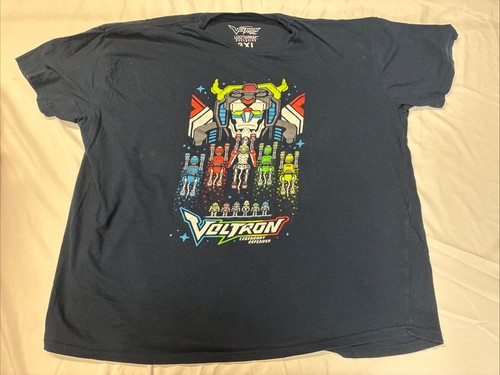 Lootwear Voltron Men's T-Shirt 8bit Anime Lootcrate Exclusive Dark Blue Size 3XL