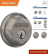 Keyed 1 Side Deadbolt - Satin Nickel Finish with High Security Features