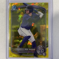 2025 Bowman Draft Sapphire Edition Roc Riggio Gold Refractor /75 #BDC-19 Rockies