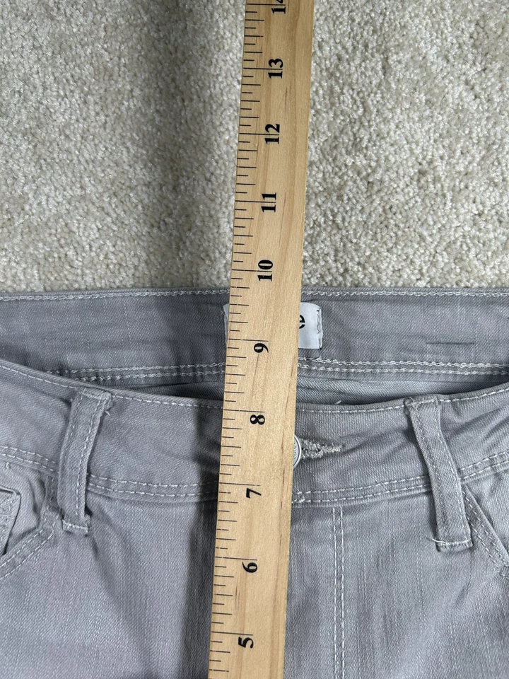 Pantalones de mezclilla Kensie para mujer 2/26 gris ajustados elásticos tiro medio calce ajustado informales Foto 3 de 4
