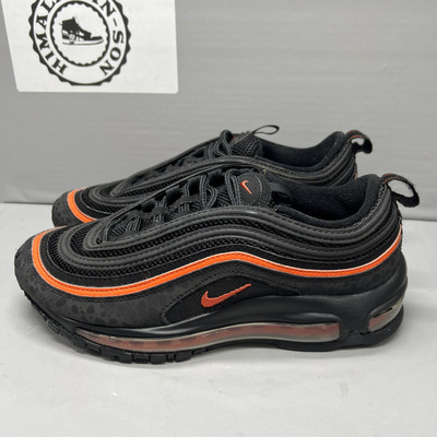 Nike Air Max 97 Black Safety Orange DX3088-001 Youth Sz 5Y Women Sz 6.5 Preowned