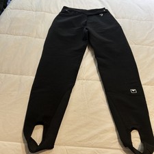 Obermeyer Ski Pants Womens Black Wool Blend Stirrups Skinny Fitted Waterproof 12