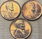 1955 S 1956 P 1956 D Lincoln Wheat Pennies BU RD R76