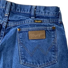 Vintage Wrangler Cowboy Cut Jeans Men 30x33 Actual Blue Denim USA 13MWZPW Cowboy
