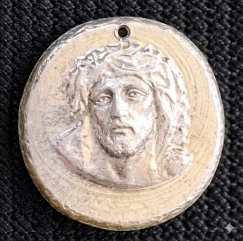 .999 Fine Silver Art Piece High Relief Coin Style Unique Handmade Jesus Pendant