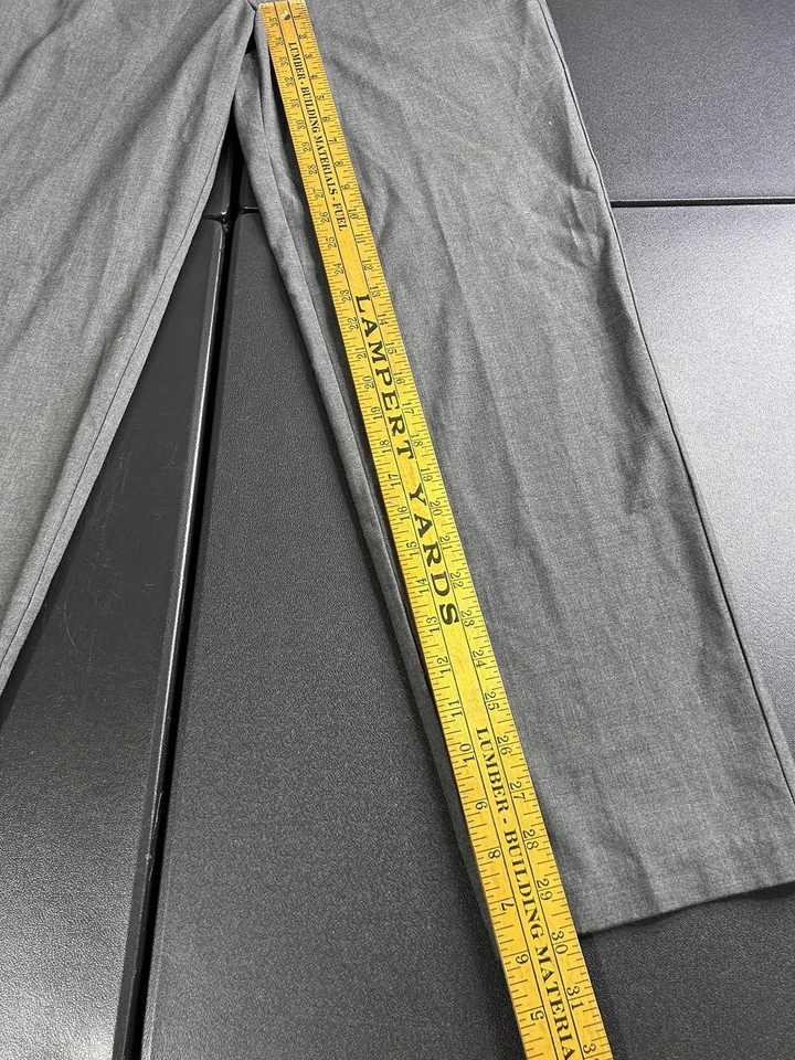 Chaps Dress Pants Mens 40x30 Gray Flat Front Slacks Work Office Trousers Formal - Image 2 of 4