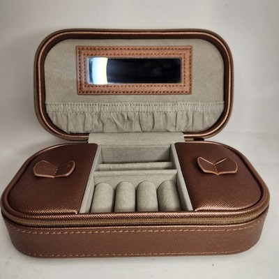 CUPCAKES & CASHMERE at Home Portable Jewelry Box, Dark Rose color  Mirror NWOT