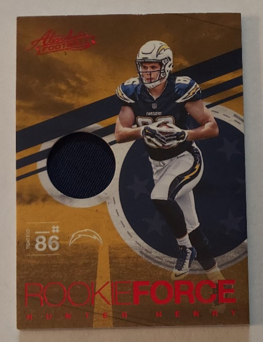 Hunter Henry (Chargers) 2016 Panini Absolute football ROOKIE Force JERSEY RED