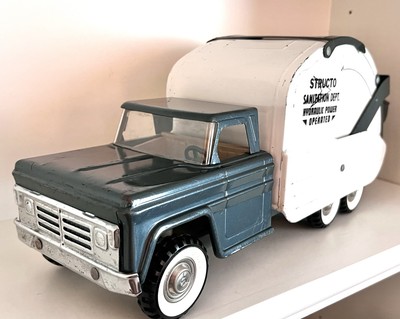 STRUCTO HYDRAULIC SANITATION TRUCK W/MOTOR SOUND-1960's VG ORIGINAL TRUCK-LOOK