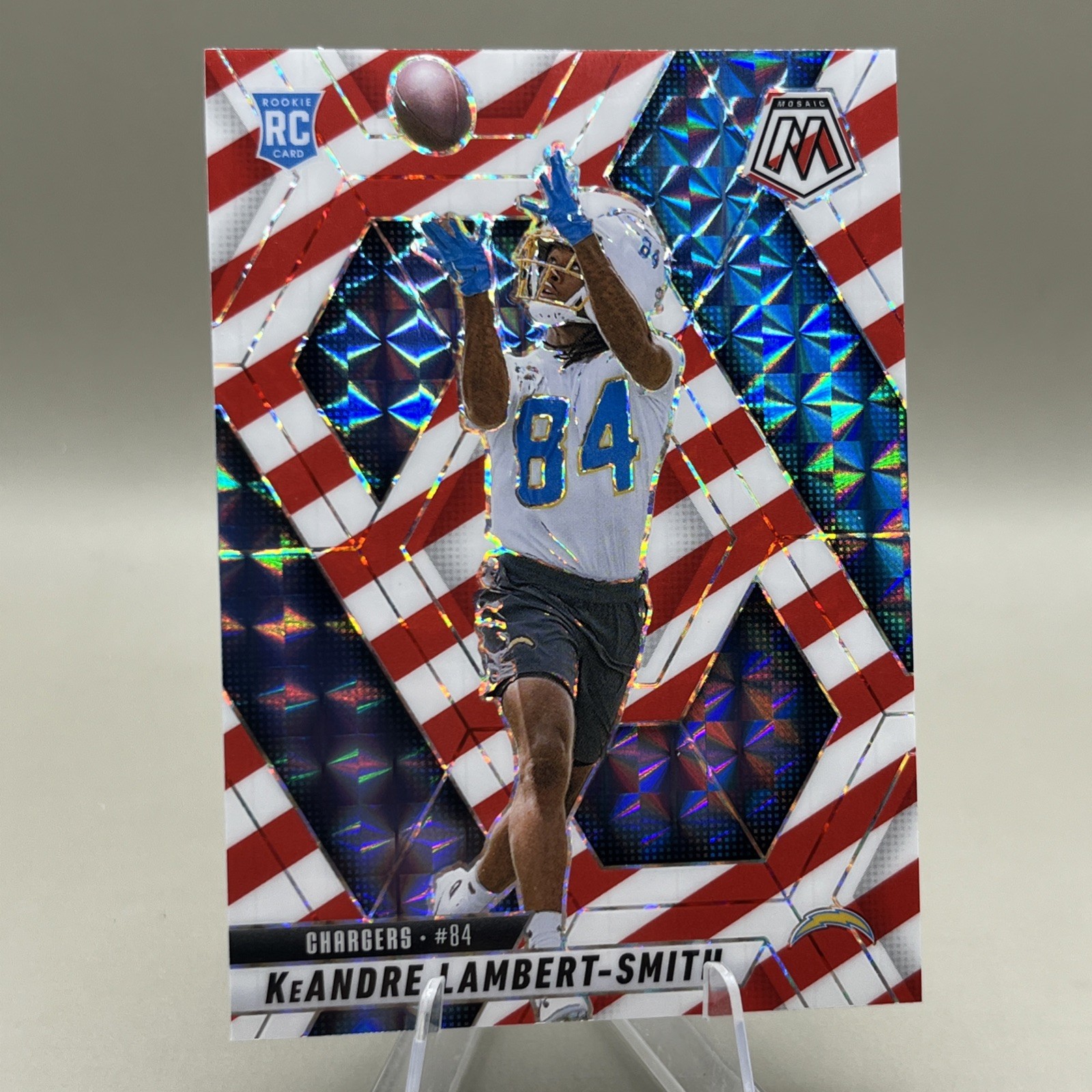 2025 Panini Mosaic - Rookies Keandre Lambert-Smith #336 Red & White Stripe Prizm