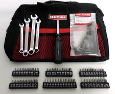NEW Craftsman 87pc Tool Set w Bag: Magnetic Handle, Wrenches, Hex Keys, Bits