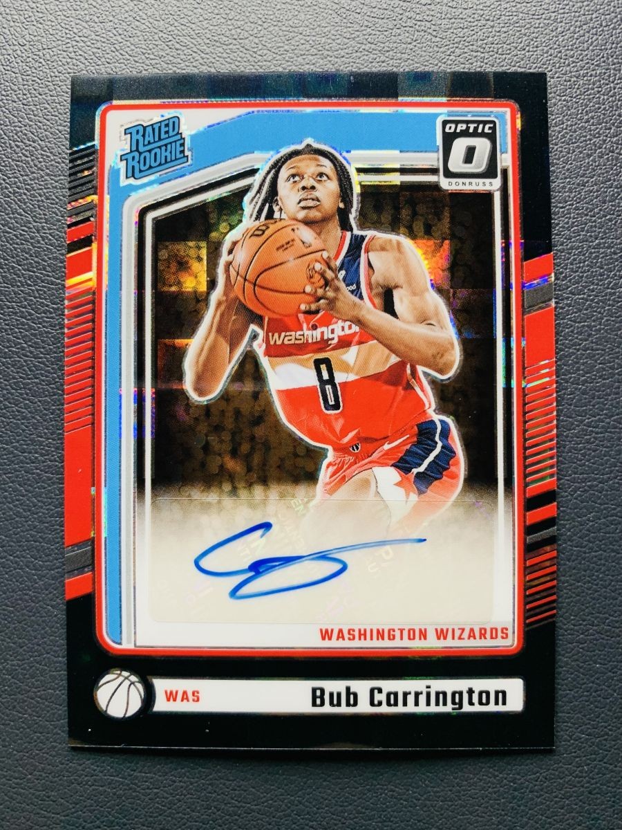 2024-25 Donruss Optic Bub Carrington #311 RC Rookie Black Pandora Prizm Auto /25