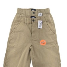 Lot of 2 Childrens Place Boys Khaki Chino Shorts Performance Uniform Size 10 NWT