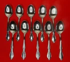 Oneida Community Chatelaine Oval Soup Place Spoons Stainless Flatware Set Of 10