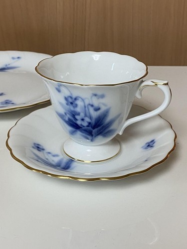 Rare Okura Touen Violet Porcelain Cup & Saucer + Cake Plate Set of 3 from Japan - Picture 11 of 24