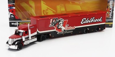 MAISTO Design Custom Haulers 1:64 US Track mit Hänger Edelbrock Neu/OVP