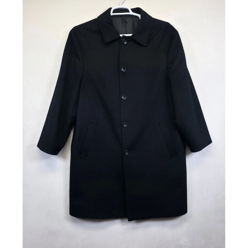 Abrigo John W Nordstrom Para Hombres 42R Negro Lana Loro Piana Abrigo Clásico atemporal Foto 3 de 4