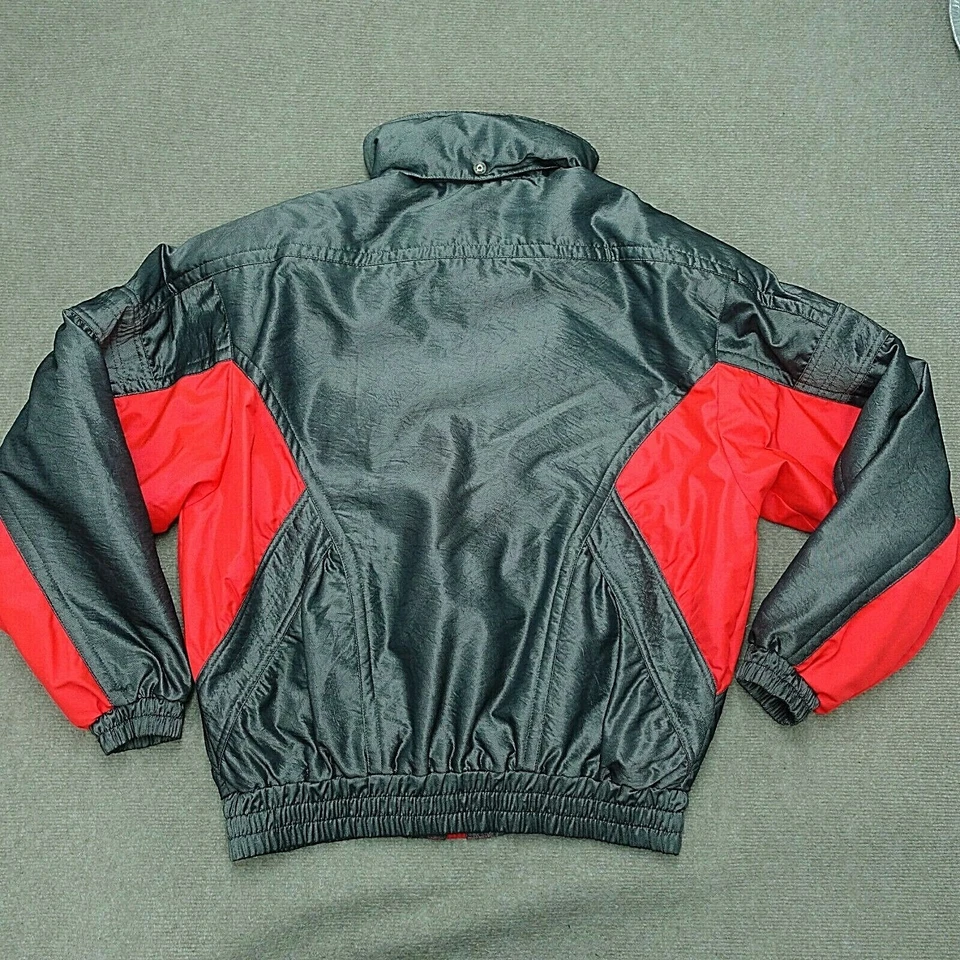 Chaqueta Bomber Descente Hombre Mediana Gris Metálico Cremallera Capucha Almohadillas para los Hombros Foto 2 de 4