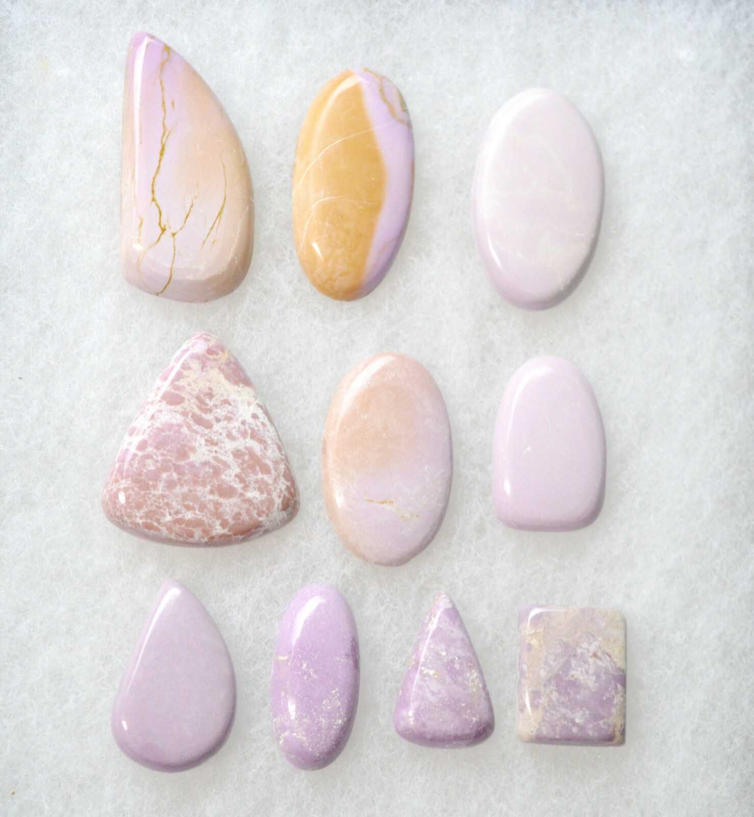 Phosphosidérite du Chili pierres naturelles de lithothérapie lot de 10 cabochons 242 carats