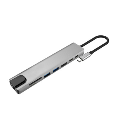 8-in-1Type-C to HDMI network card HD multi-function hub