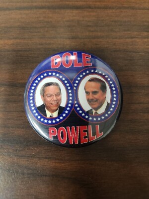 Vintage 1996 Dole Powell  Presidential Campaign Button  Elections