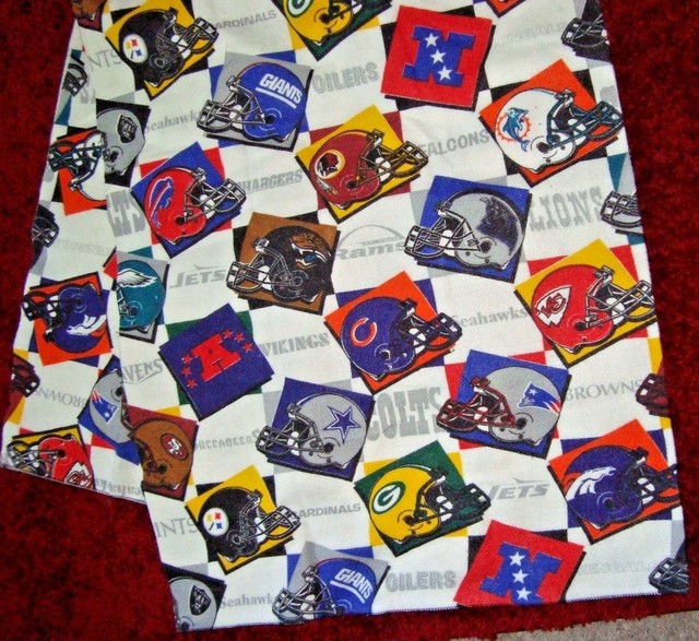 Vintage NFL Football New Teams Helmets Logos Twin Blanket 70" x 88" eBay