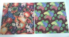 Vintage Gift Wrapping Paper Grapes Fruit Winery 4 Sheets 20x30