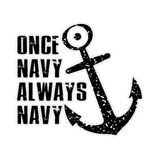 Once Navy Always Navy Bumper Sticker Military Vinyl Soldier Decal 5"
