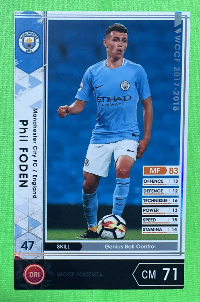 Phil Foden Rookie Card RC 2017-2018 Panini WCCF Manchester Phil Foden Rookie Card RC 2017-2018 Panini WCCF Manchester