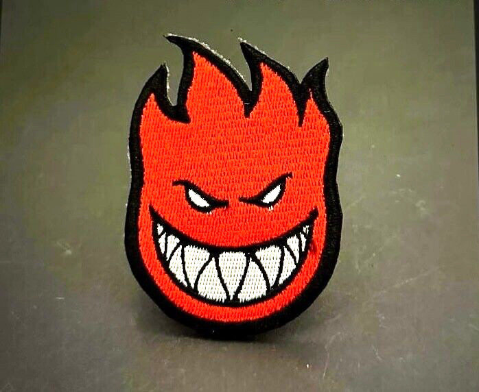 FABULOUS SPITFIRE SKATEBOARD EMBROIDERED IRON-ON PATCH...RARE...
