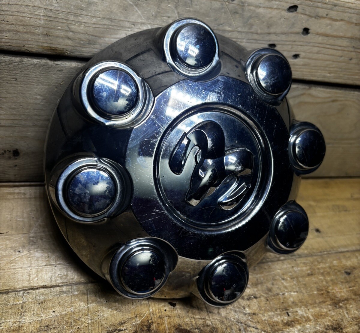 02-13 Dodge Ram 2500 3500 Chrome Center Hub Cap Trim Cover OEM Used 8 Lug Rim