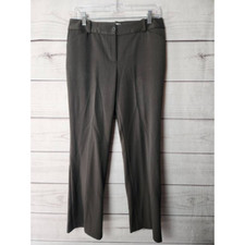 Talbots Womens Signature Dress Career Pants Gray Green Flat Front Petites 8P