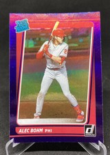 2021 Panini Donruss Baseball Alec Bohm Purple Holo Rated Rookie Phillies