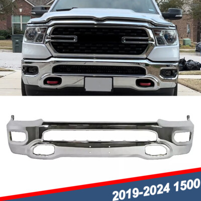 NEW Chrome Steel Front Bumper Face Bar For 2019-2024 RAM 1500 Pickup 2019-2024
