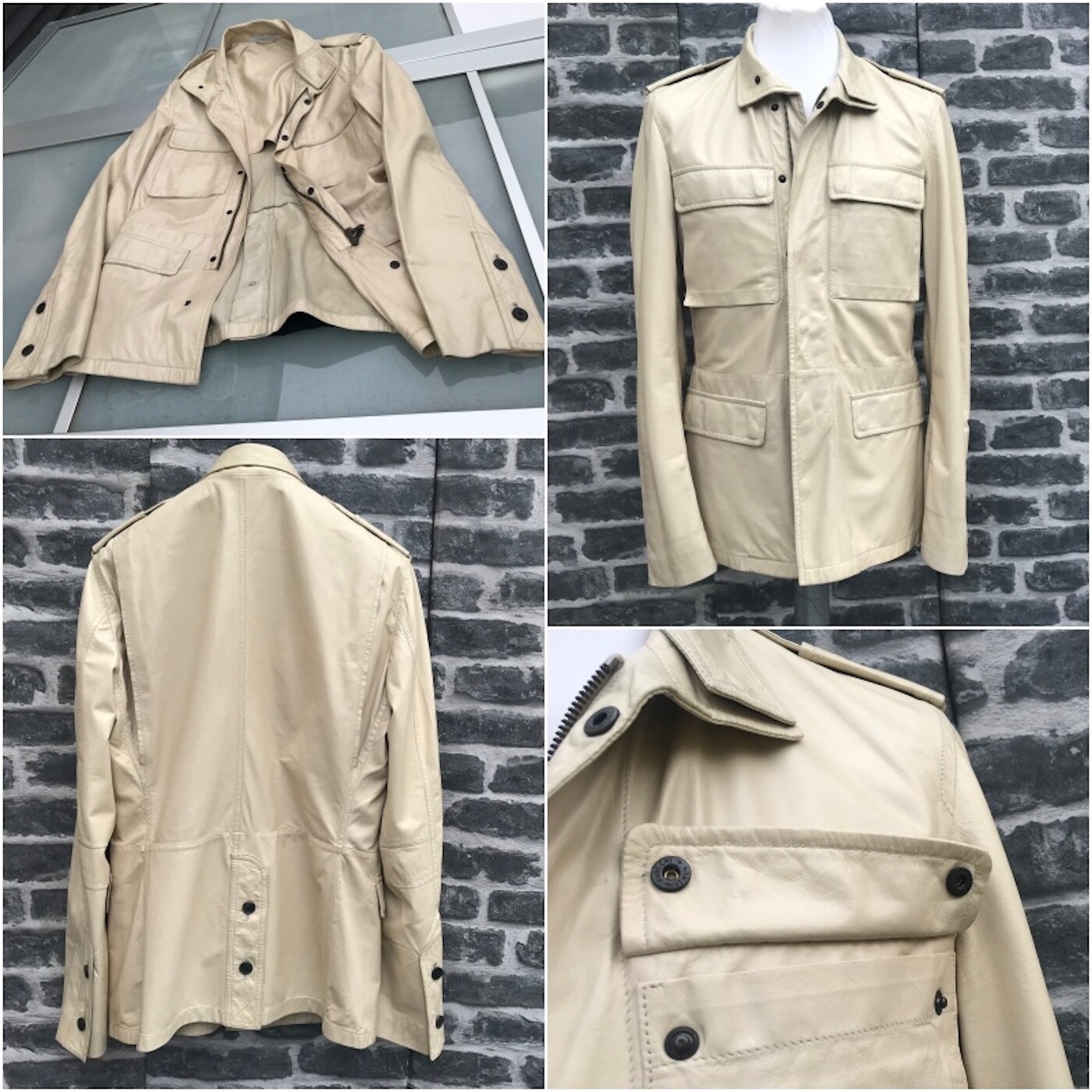 SAINT LAURENT Giacca da safari ultra rara e fantastica YSL ''Rive Gauche'' Tom Ford in pelle di agnello