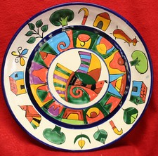 TALAVERA MEXICO FOLK ART 12" Colorful Hand Painted PLATE Heavy Ceramic #5of5