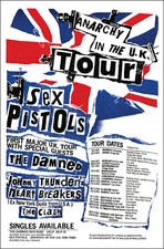 SEX PISTOLS CLASH DAMNED '76 UK Tour Concert Poster Johnny Thunder Heartbreakers