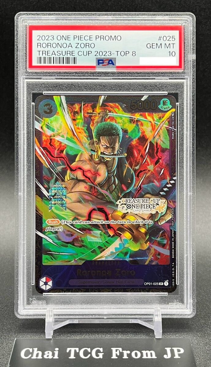PSA 10 Roronoa Zoro OP01-025 Treasure Cup Top 8 Promo PSA 10 Roronoa Zoro OP01-025 Treasure Cup Top 8 Promo