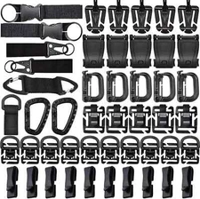 48 - Piece MOLLE Accessories, Kit Upgraded Attachment, Clips Kit MOLLE, Key Clip