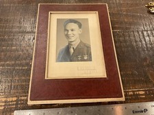 ORIGINAL WWII FRAMED YOUNG MARINE PHOTOGRAPH