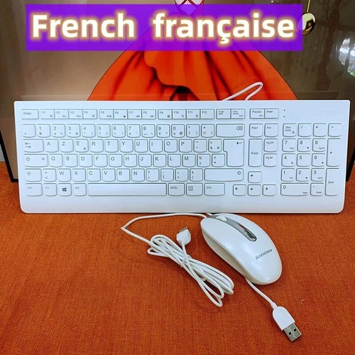 French AZERTY layout USB wired Keyboard and mouse combo for lenovo - Picture 4 of 9