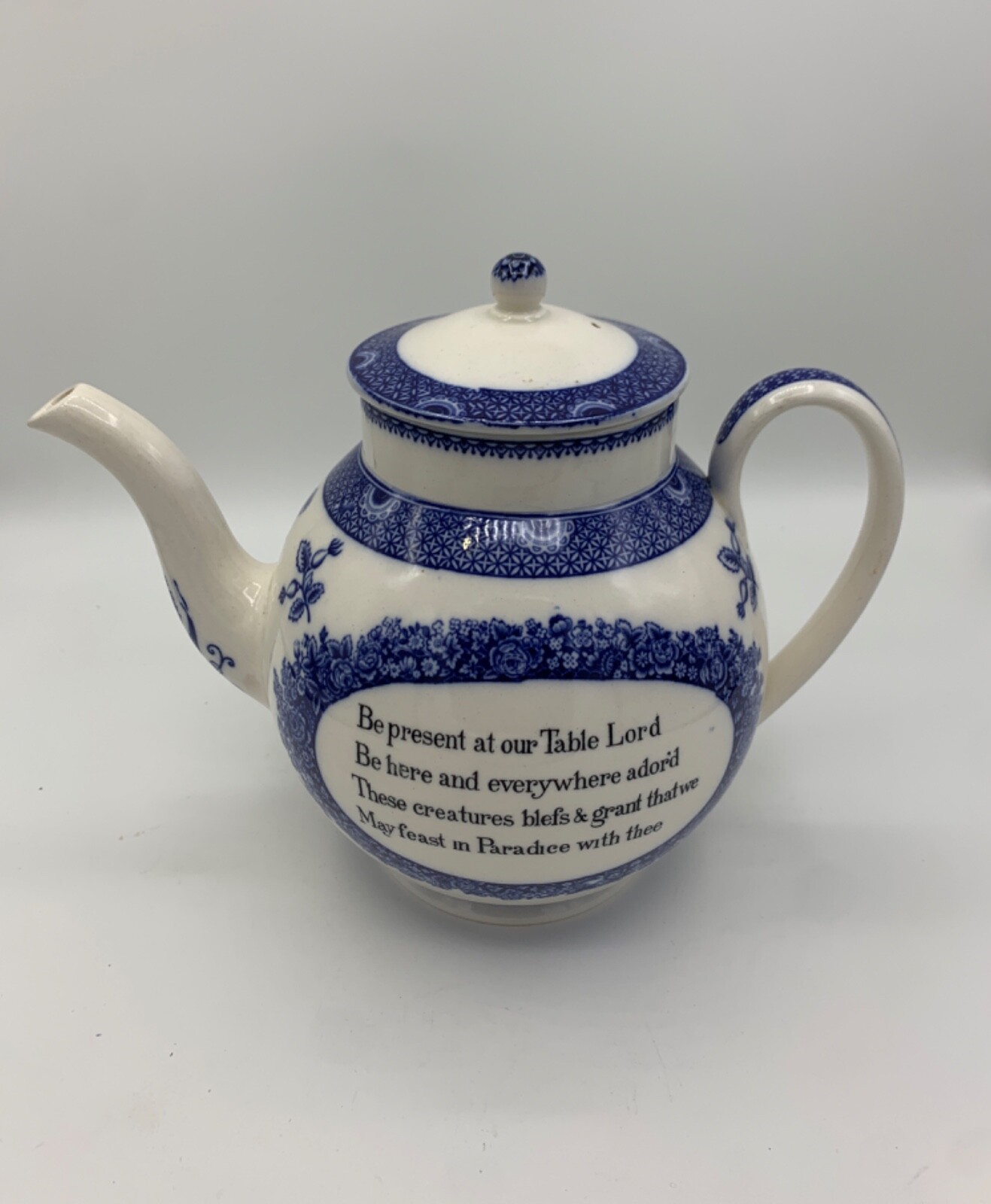 Vtg Blue & White John Wesley Methodist Prayer Replica 1761 Wedgwood