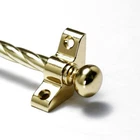 13 X Polished Brass Stair Rods - 3/8" x 28.5" - Candy Twist - Round Finial
