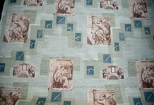 Vintage rare Trade only Canvas Texoprint Original ancient olympics fabric yds 