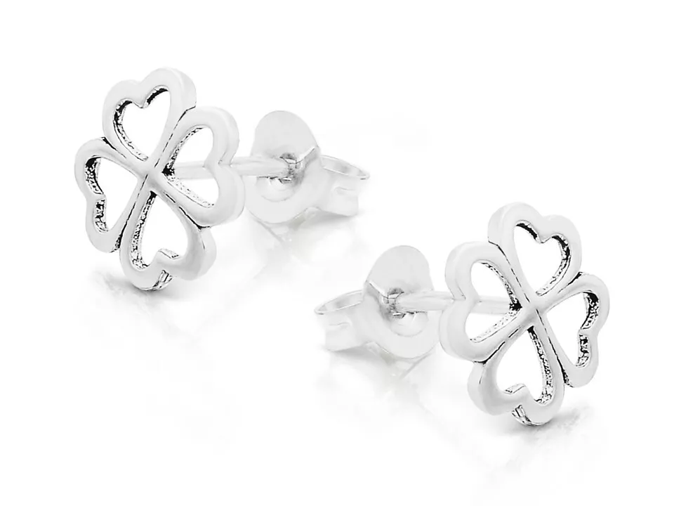 F.Hinds Womens Jewellery Sterling Silver Four Leaf Clover Heart