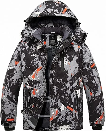Wantdo Men's Waterproof Winter Jacket Warm Winter Coat Jacket Ski Jacket Hooded - Image 4 of 4
