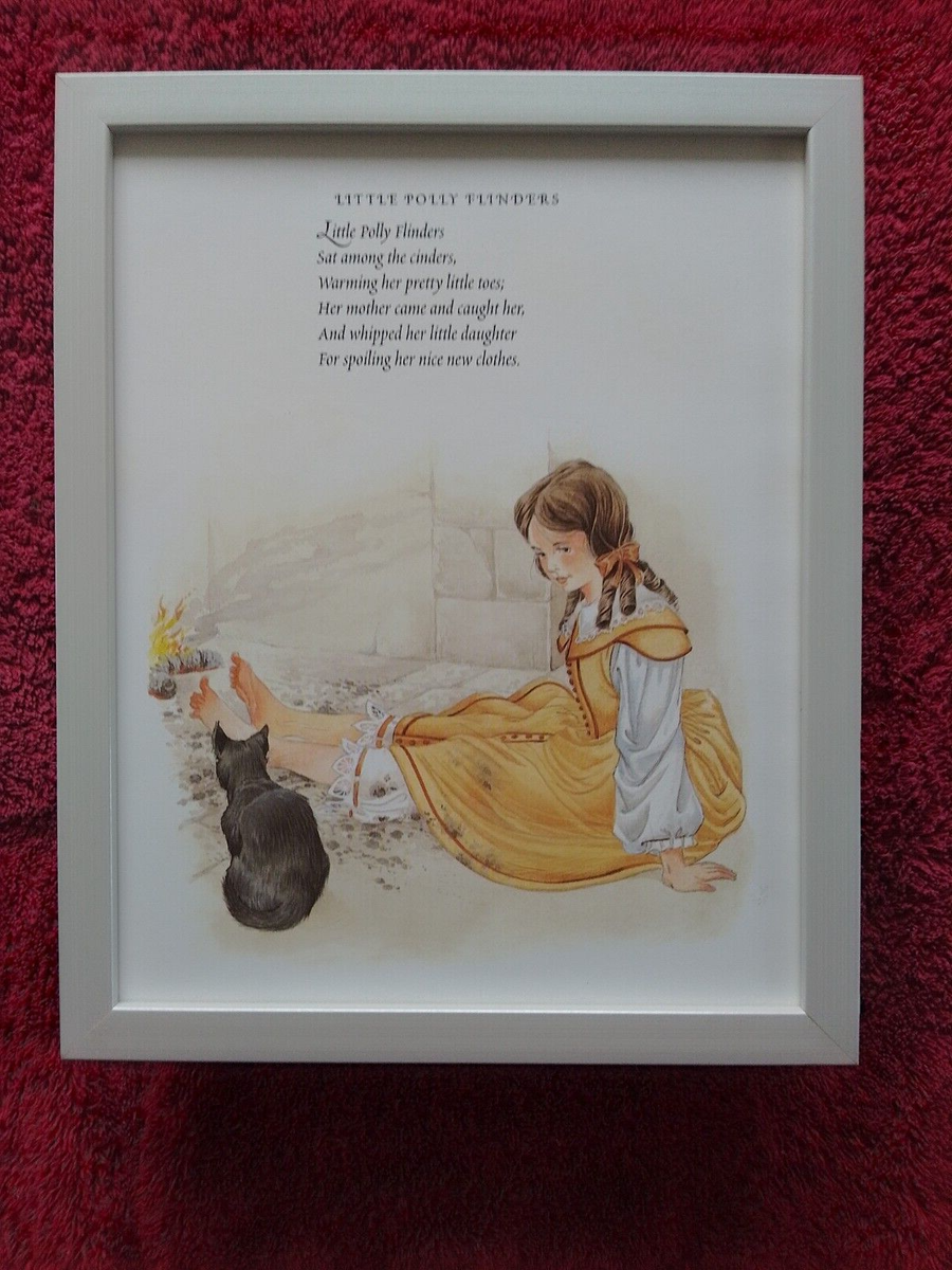 Childrens Nursery Rhyme Print 'Little Polly Flinders' FRAMED UK