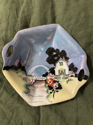 Early Noritake Nippon Bowl in Multi Color Luster Glazes White House