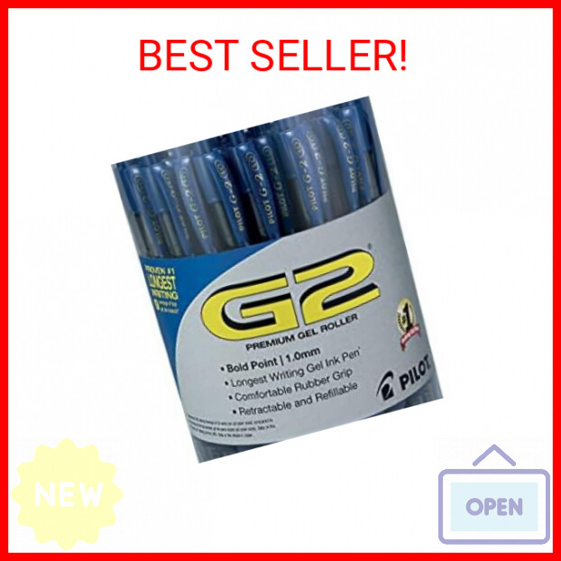 PILOT 2715733 G2 Retractable Gel Pens Bold Point Blue Ink 36/Pack (84099)